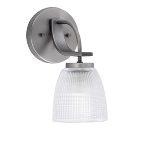 Cavella Wall Sconce, Graphite Finish, 5" Clear Ribbed Glass (3911-GP-500)