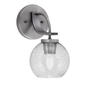 Cavella Wall Sconce, Graphite Finish, 5.75" Smoke Bubble Glass (3911-GP-4102)