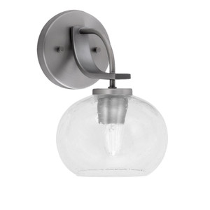 Cavella Wall Sconce, Graphite Finish, 7" Clear Bubble Glass (3911-GP-202)
