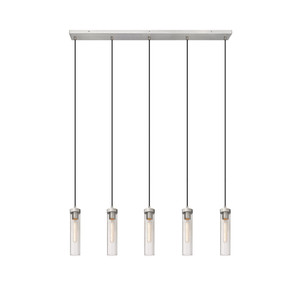 Beau 5 Light Linear Chandelier in Brushed Nickel (740P-5L-BN)