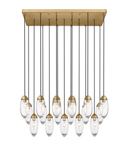 Arden 17 Light Linear Chandelier in Rubbed Brass (651P-17L-RB)