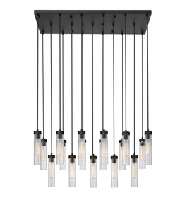 Beau 17 Light Linear Chandelier in Matte Black (740P-17L-MB)