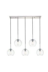 Baxter 5 Lights Chrome Pendant With Clear Glass (LD2228C) Baxter 5 Lights Chrome Pendant With Clear Glass (LD2228C)