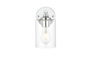 Mayson 1 Light Chrome And Clear Bath Sconce (LD7315W5CH)