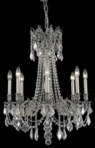 Rosalia 8 Light Pewter Chandelier Clear Royal Cut Crystal (9208D24PW/RC)