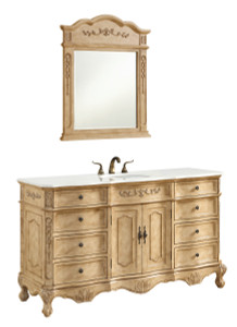 60 In. Single Bathroom Vanity Set In Antique Beige (VF101S60AB)