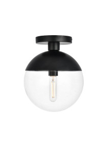 Eclipse 1 Light Black Flush Mount With Clear Glass (LD6063BK) Eclipse 1 Light Black Flush Mount With Clear Glass (LD6063BK)