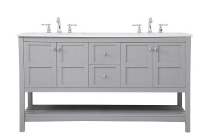 60 Inch Single Bathroom Vanity In Gray (VF16460DGR)