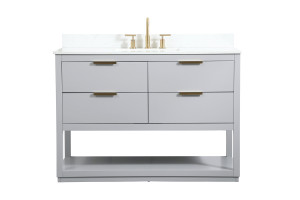48 Inch Single Bathroom Vanity In Grey With Backsplash (VF19248GR-BS)