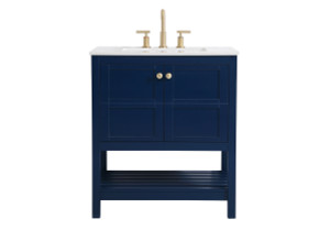 30 Inch Single Bathroom Vanity In Blue (VF16430BL) 30 Inch Single Bathroom Vanity In Blue (VF16430BL)