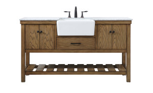 60 Inch Single Bathroom Vanity In Driftwood (VF60160DW)