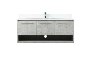 48 inch Single bathroom vanity in concrete grey with backsplash (VF43548MCG-BS)