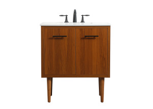 30 Inch Single Bathroom Vanity In Teak (VF48030MTK)
