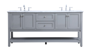 72 In. Double Sink Bathroom Vanity Set In Grey (VF27072GR)