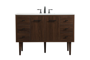 48 Inch Single Bathroom Vanity In Walnut (VF48048MWT)