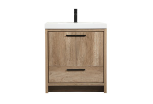 30 Inch Single Bathroom Vanity In Natural Oak (VF46030NT)