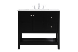 36 Inch Single Bathroom Vanity In Black (VF16436BK)