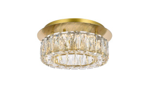 Monroe 12 Inch Led Single Flush Mount In Gold (3503F12G)