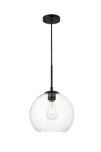 Baxter 1 Light Black Pendant With Clear Glass (LD2212BK) Baxter 1 Light Black Pendant With Clear Glass (LD2212BK)