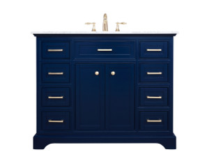 42 Inch Single Bathroom Vanity In Blue (VF15042BL)