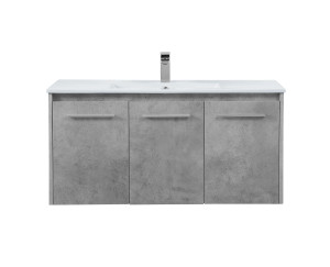 40 Inch  Single Bathroom Floating Vanity In Concrete Grey (VF44040CG)