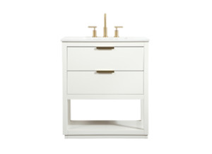 30 Inch Single Bathroom Vanity In White (VF19230WH) 30 Inch Single Bathroom Vanity In White (VF19230WH)