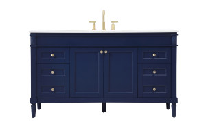 60 Inch Single Bathroom Vanity In Blue (VF31860BL)