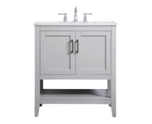 30 Inch Single Bathroom Vanity In Grey (VF16030GR)