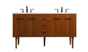 60 Inch Single Bathroom Vanity In Teak (VF48060DMTK) 60 Inch Single Bathroom Vanity In Teak (VF48060DMTK)