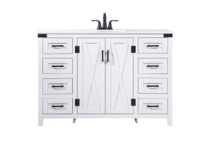 48 Inch Single Bathroom Vanity In White (VF90248WH) 48 Inch Single Bathroom Vanity In White (VF90248WH)