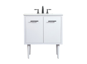 30 Inch Single Bathroom Vanity In White (VF48030MWH)