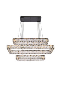 Monroe 42 Inch Led Triple Rectangle Pendant In Black (3504G42L3BK) Monroe 42 Inch Led Triple Rectangle Pendant In Black (3504G42L3BK)