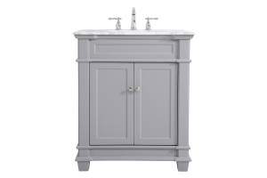 30 Inch Single Bathroom Vanity Set In Grey (VF50030GR)