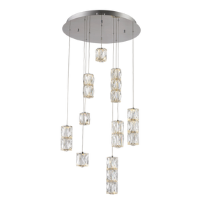 Polaris Led Light Chrome Pendant Clear Elegant Cut Crystal (3500D9C)