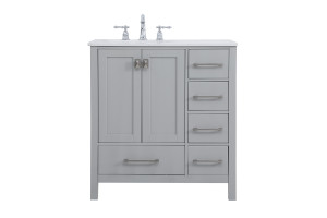 32 Inch Single Bathroom Vanity In Gray (VF18832GR)