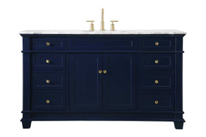 60 Inch Single Bathroom Vanity Set In Blue (VF50060BL)