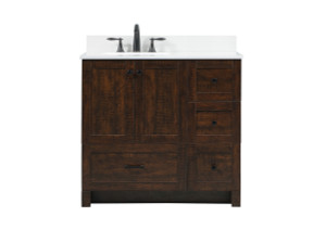 36 Inch Single Bathroom Vanity In Expresso With Backsplash (VF2836EX-BS)