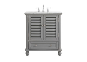 30 Inch Single Bathroom Vanity In Grey (VF30530GR)