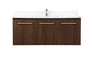 48 Inch Single Bathroom Vanity In Walnut With Backsplash (VF44548MWT-BS)