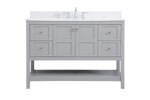 48 Inch Single Bathroom Vanity In Gray With Backsplash (VF16448GR-BS)