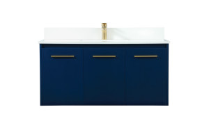 40 inch Single bathroom vanity in blue with backsplash (VF44540MBL-BS)