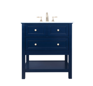 30 Inch Single Bathroom Vanity In Blue (VF27030BL)