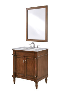 30 In. Single Bathroom Vanity Set In Walnut (VF13030WT)