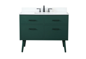 42 inch bathroom vanity in Green with backsplash (VF41042MGN-BS)