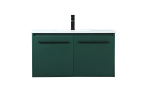36 Inch Single Bathroom Vanity In Green (VF44536MGN) 36 Inch Single Bathroom Vanity In Green (VF44536MGN)