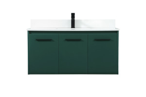 40 inch Single bathroom vanity in green with backsplash (VF44540MGN-BS)