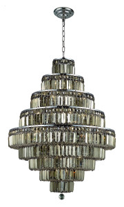 Maxime 20 Light Chrome Chandelier Golden Teak (Smoky) Royal Cut Crystal (V2038D30C-GT/RC)