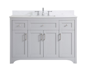 48 Inch Single Bathroom Vanity In Grey With Backsplash (VF17048GR-BS)