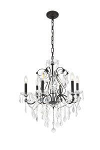 St. Francis 6 Light Dark Bronze Chandelier Clear Royal Cut Crystal (V2015D24DB/RC)