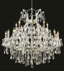 Maria Theresa 24 Light Chrome Chandelier Clear Royal Cut Crystal (2801D36C/RC)